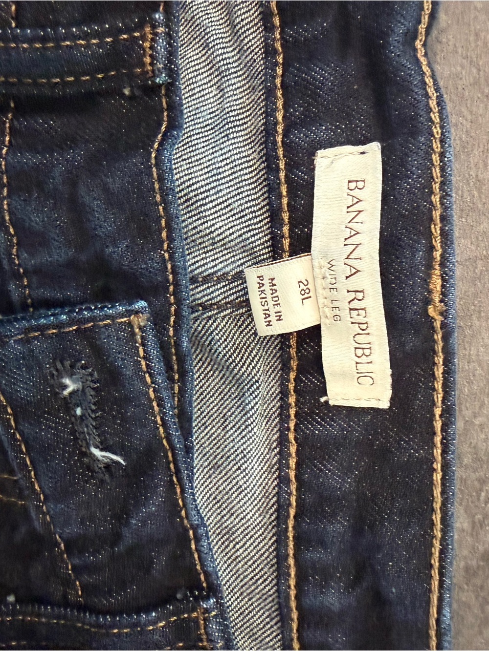 Banana Republic Wide-Leg Jeans in Black, Dark Blue and Light Blue (3 Pairs) - Picture 3 of 3